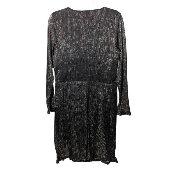 City Chic Dress Sparkle Mini Gunmetal  Black Silver Metallic Plus Size 14 New - Picture 3 of 9